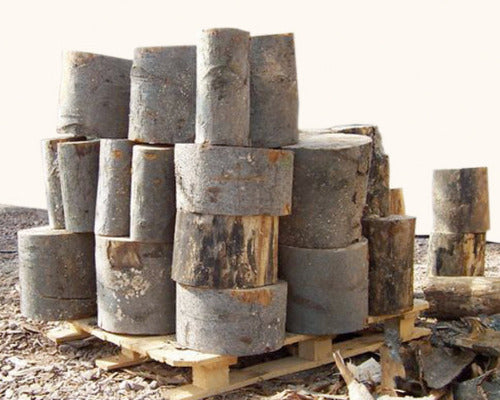 Baumabschnitte, zum Selbstspalten in 4 Holzarten